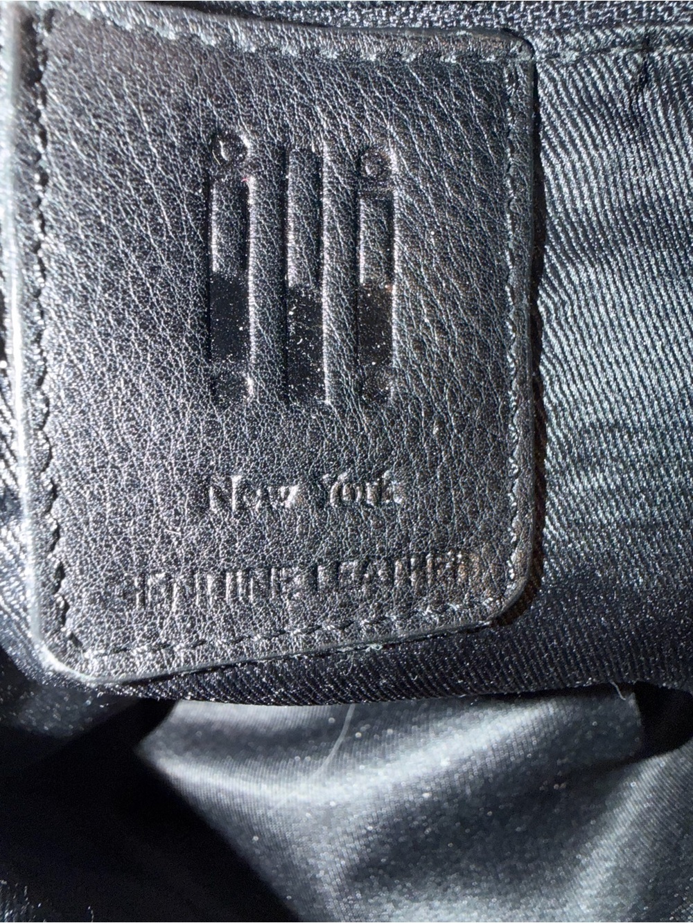 ili New York Black Leather Drawstring Bucket Bag Crossbody Shoulder Bag - Picture 8 of 8